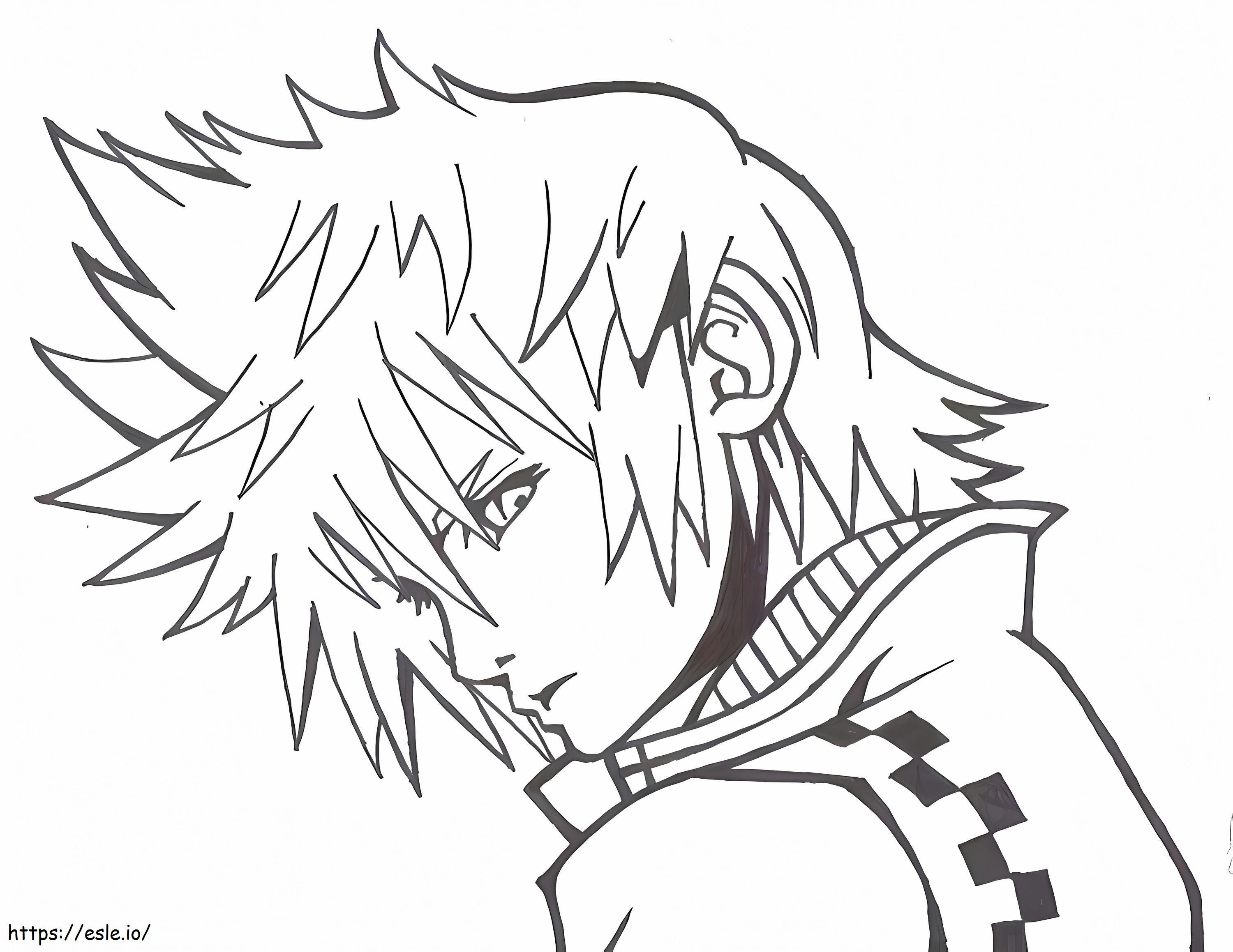 Kingdom hearts roxas coloring page