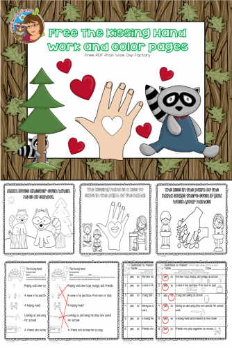 Free printable for the kissing hand â wise owl factory