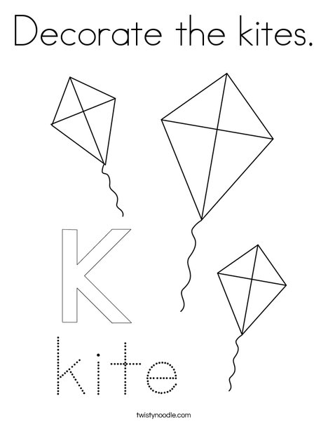 Decorate the kites coloring page