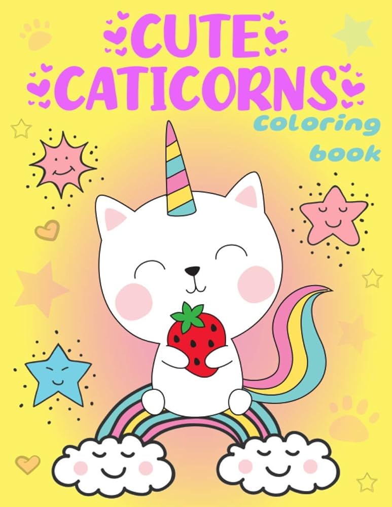 Cute caticorns coloring book kittycorn coloring book for kids ages