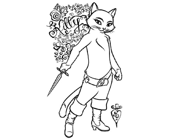 Puss in boots coloring pages ð to print and color
