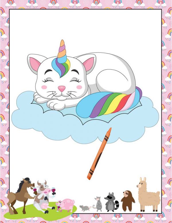 Cute cartoon cats coloring book for kids