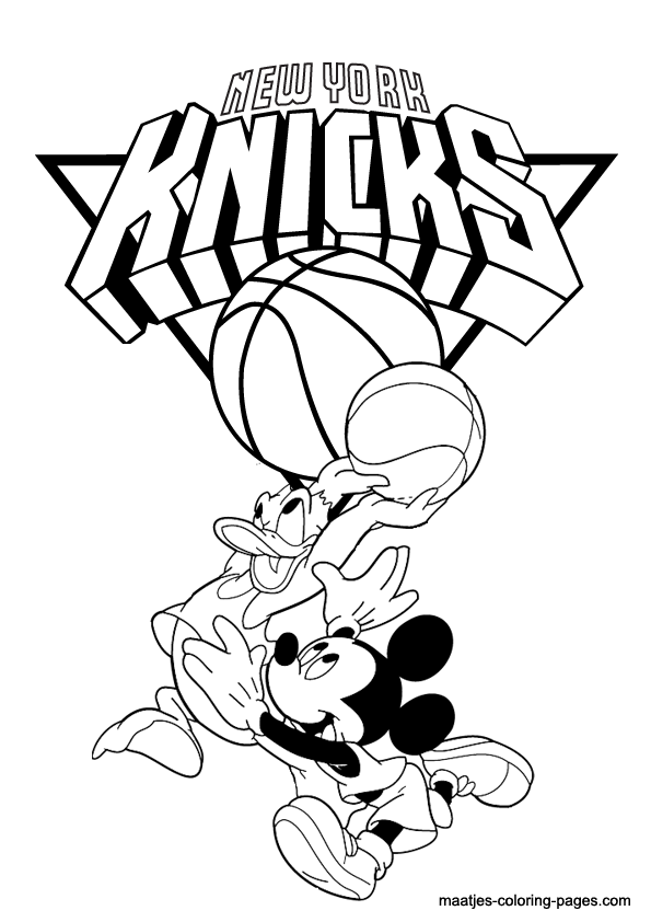 New york knicks nba disney coloring pages