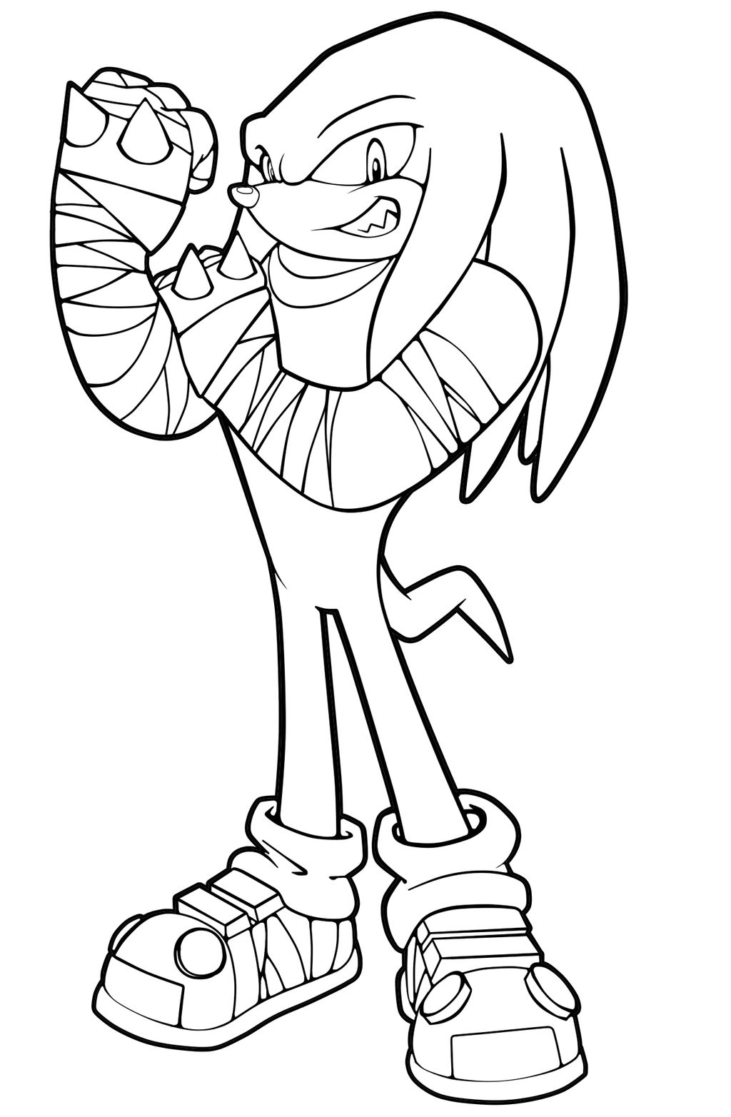 Knuckles boom sa style lineart by kyuubicore on