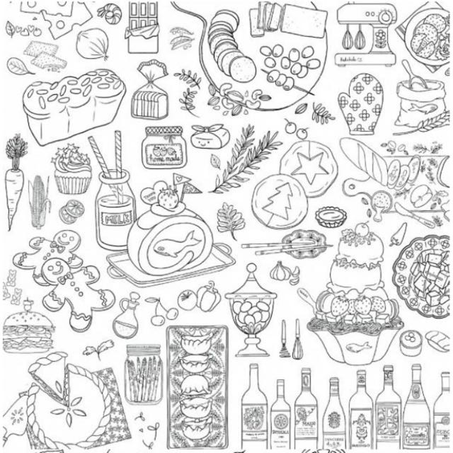 Korean colouring book food edition hobbies toys stationery craft stationery school supplies on