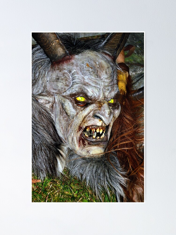 Traditional krampus mask tyrol austria poster for sale by elzbieta fazel