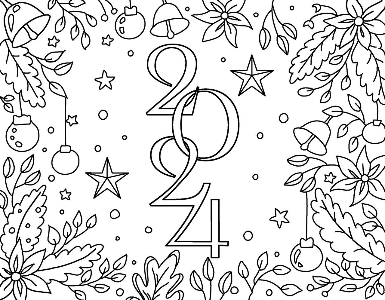 Happy new year coloring pages by coloringpageswk on