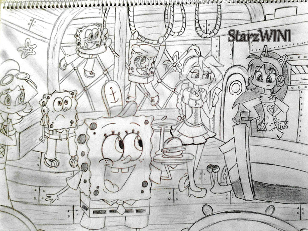 Busy day at the krusty krab by starzwini on