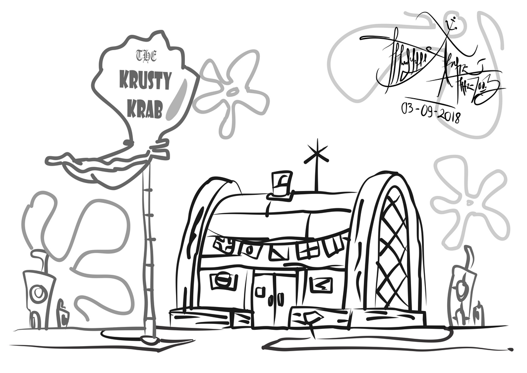Krusty krab sketch by me by jihaan