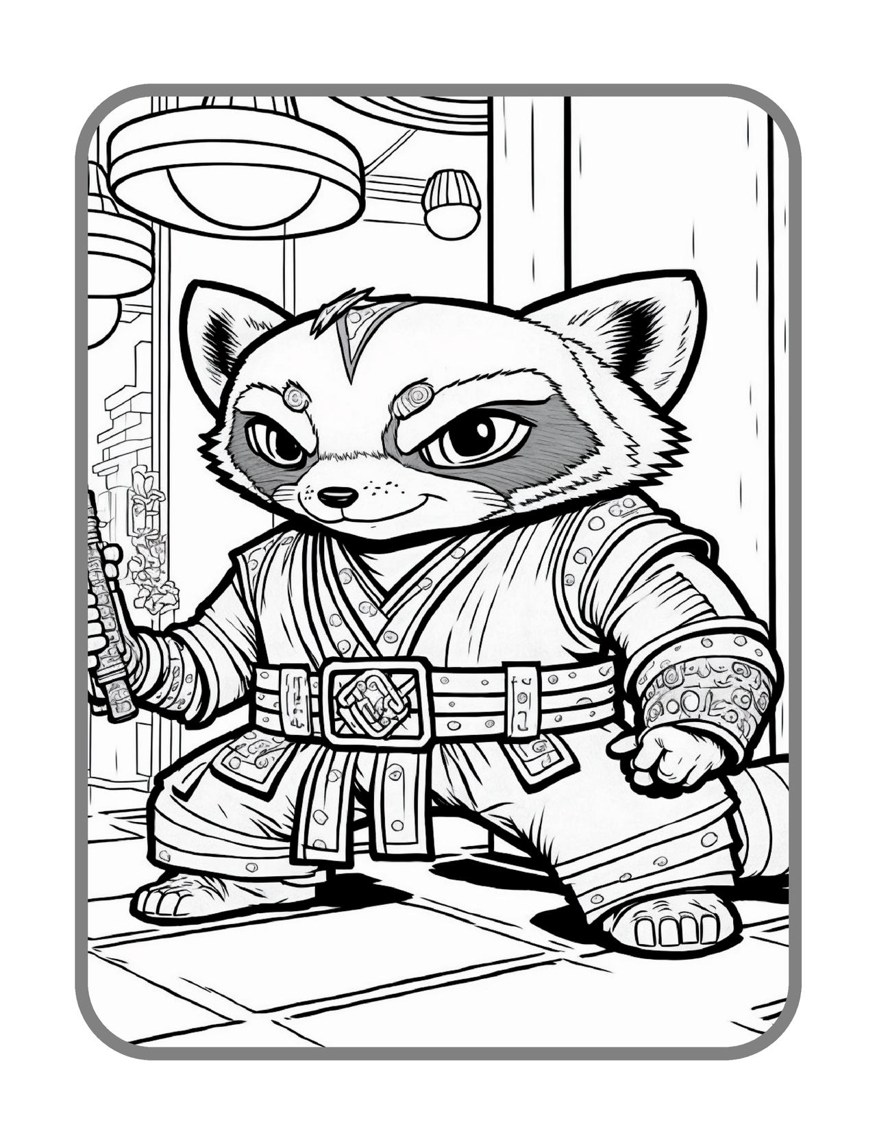 Animal kung fu fighters coloring pages in premium by coloringbooksart on