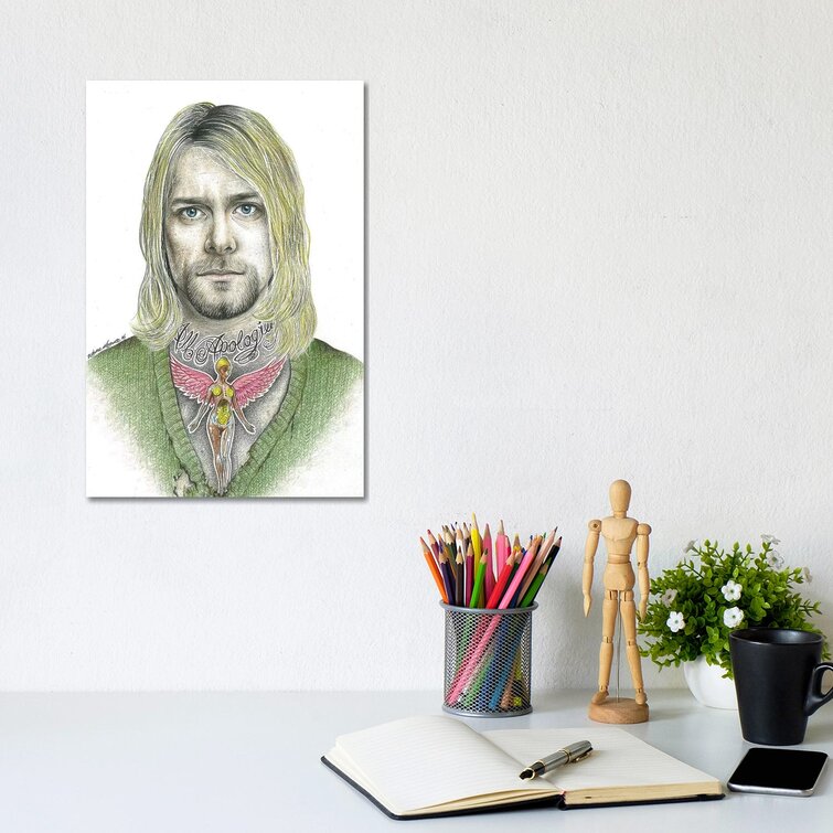 Bless international kurt cobain on canvas by inked ikons print