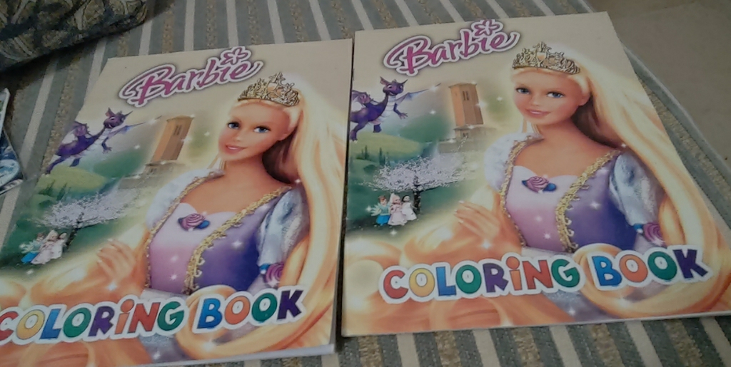 Coloring barbiecartoon coloring book for coloring painting activity for kids two books