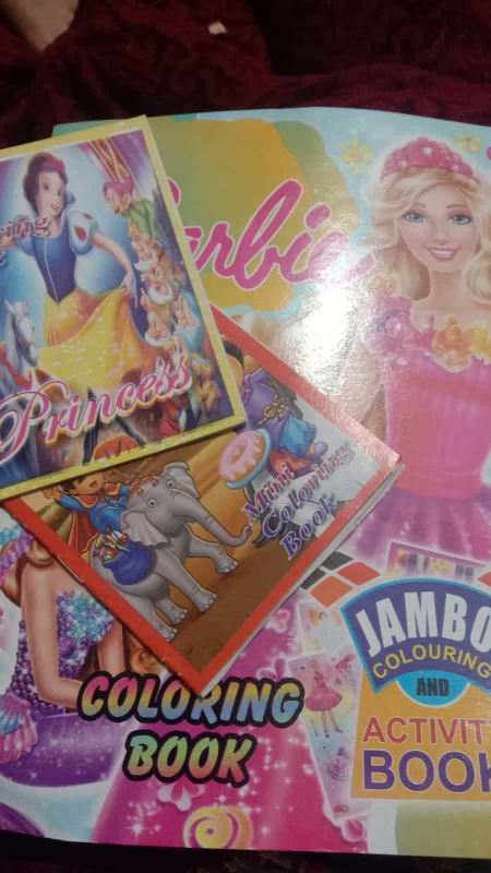 Coloring barbiecartoon coloring book for coloring painting activity for kids two books