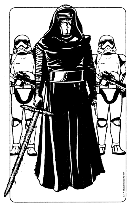 Free star wars coloring pages chewbacca kylo ren finn rey