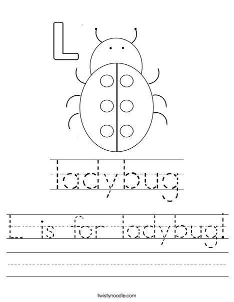 L is for ladybug worksheet