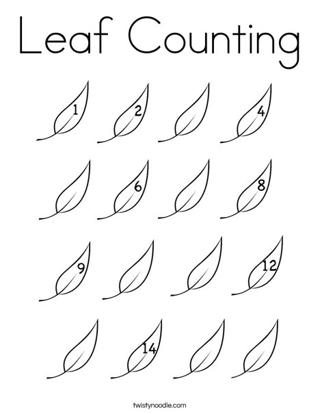 Leaf counting coloring page