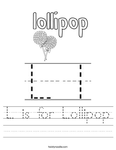 L is for lollipop worksheet