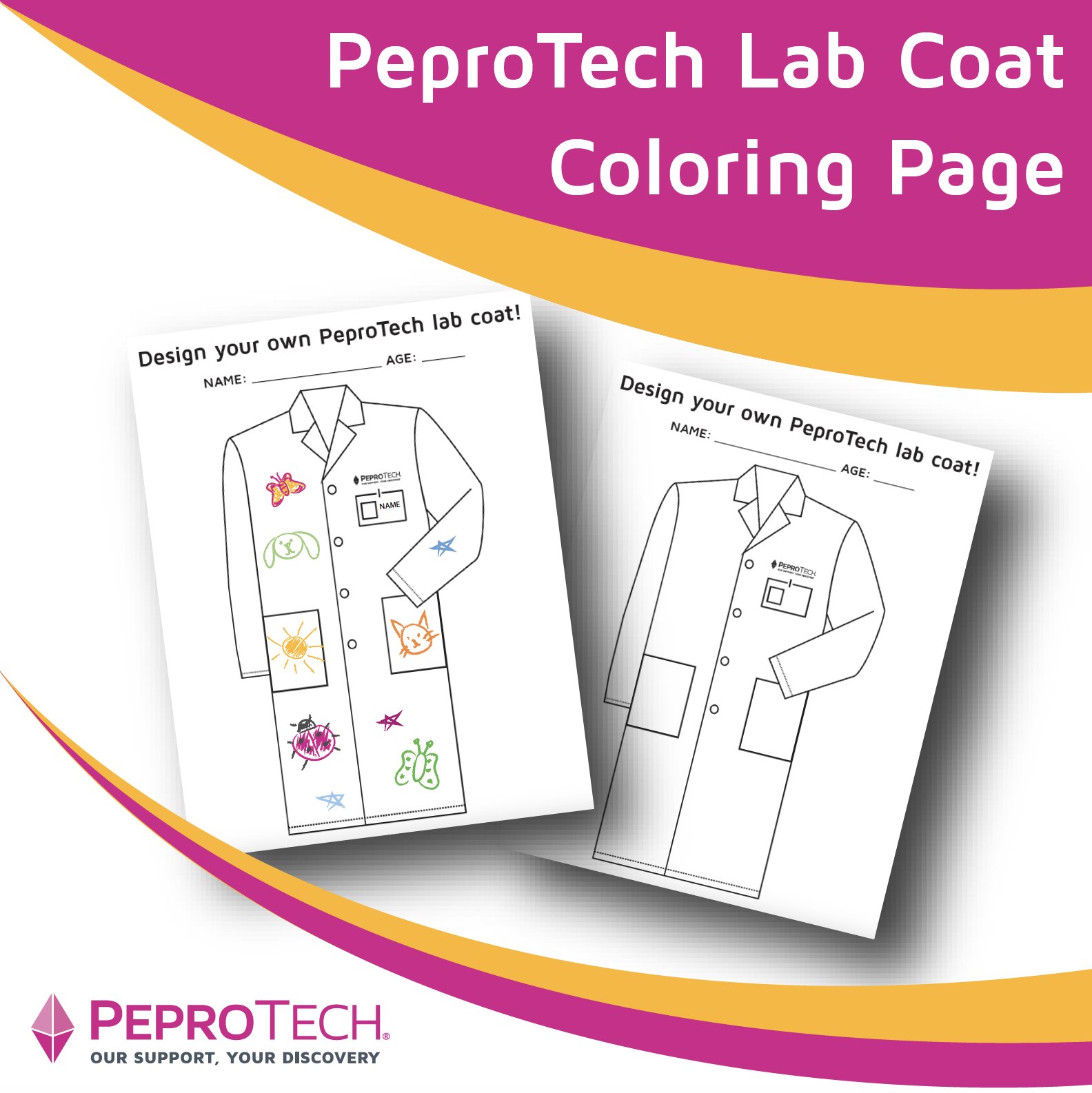 Peprotech on x here is another fun coloring page design your own peprotech lab coat to save the file right click and âsave image asâ once colored snap a picture of it