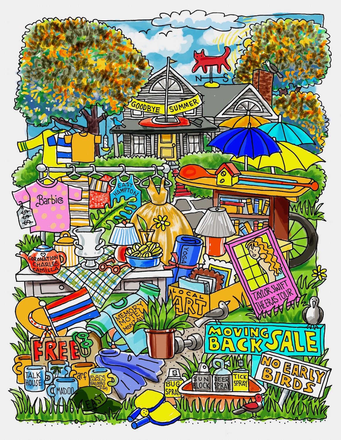 Yard sale an east magazine coloring page for labor day the east hampton star