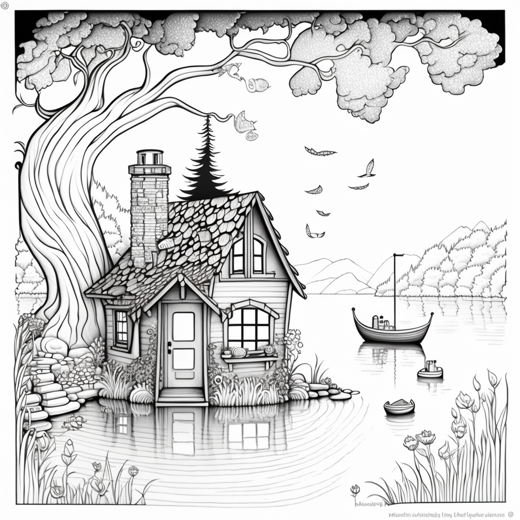 Ai midjourney prompts for house coloring pages â the ai prompt shop