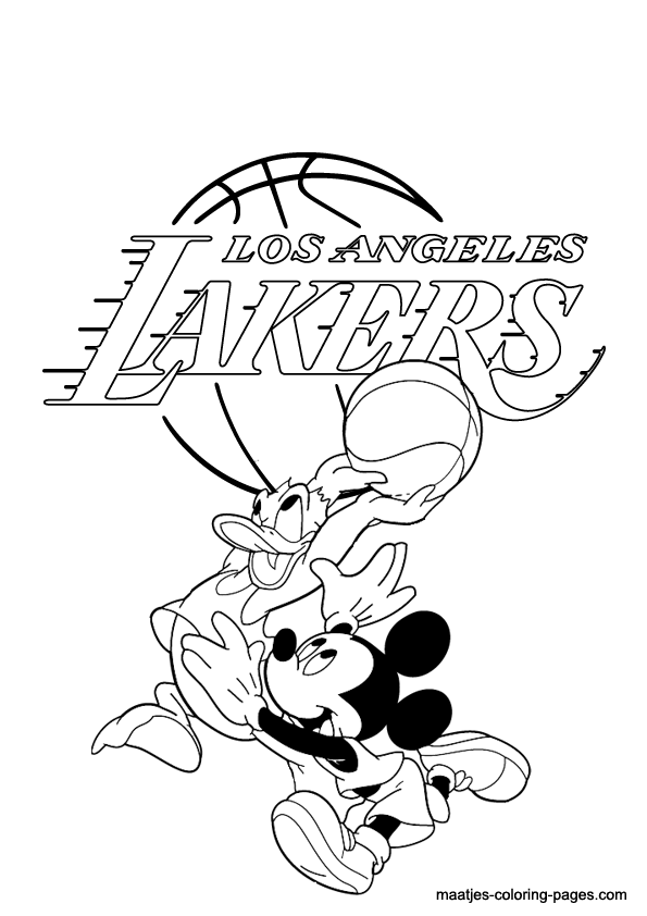 Los angeles lakers nba disney coloring pages