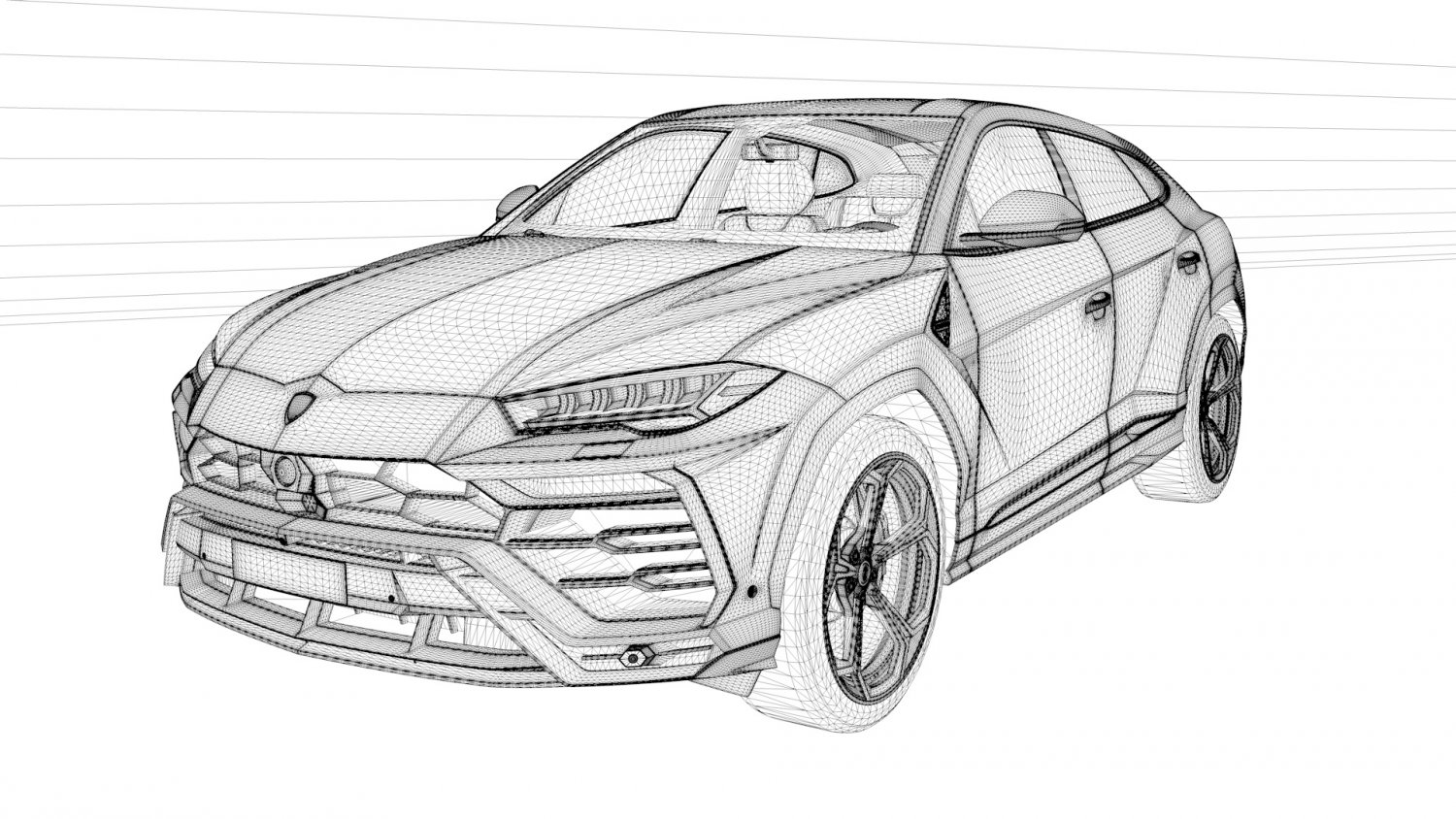 Lamborghinii urus graphite capsule d model in suv