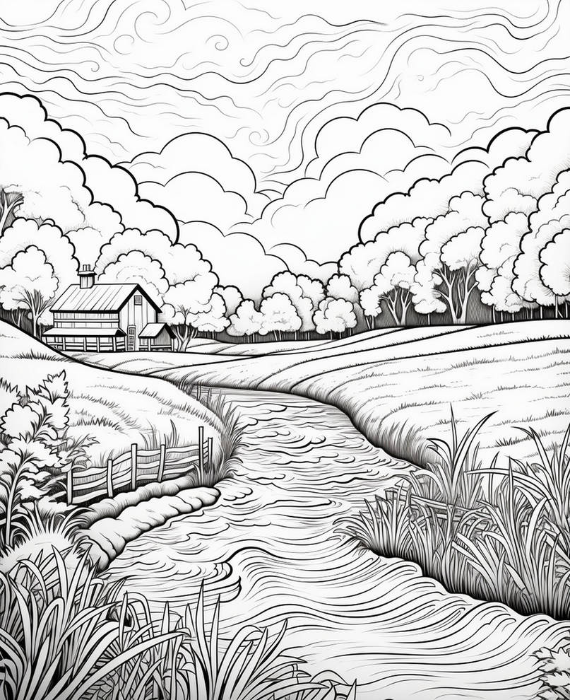 Nature coloring pages in premium quality by coloringbooksart on