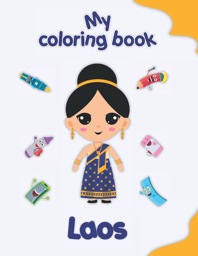 My coloring book about laos coloring pages of animals landscapes and characters kids