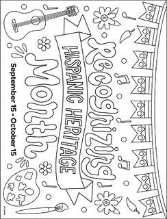 Hispanic heritage month free coloring pages