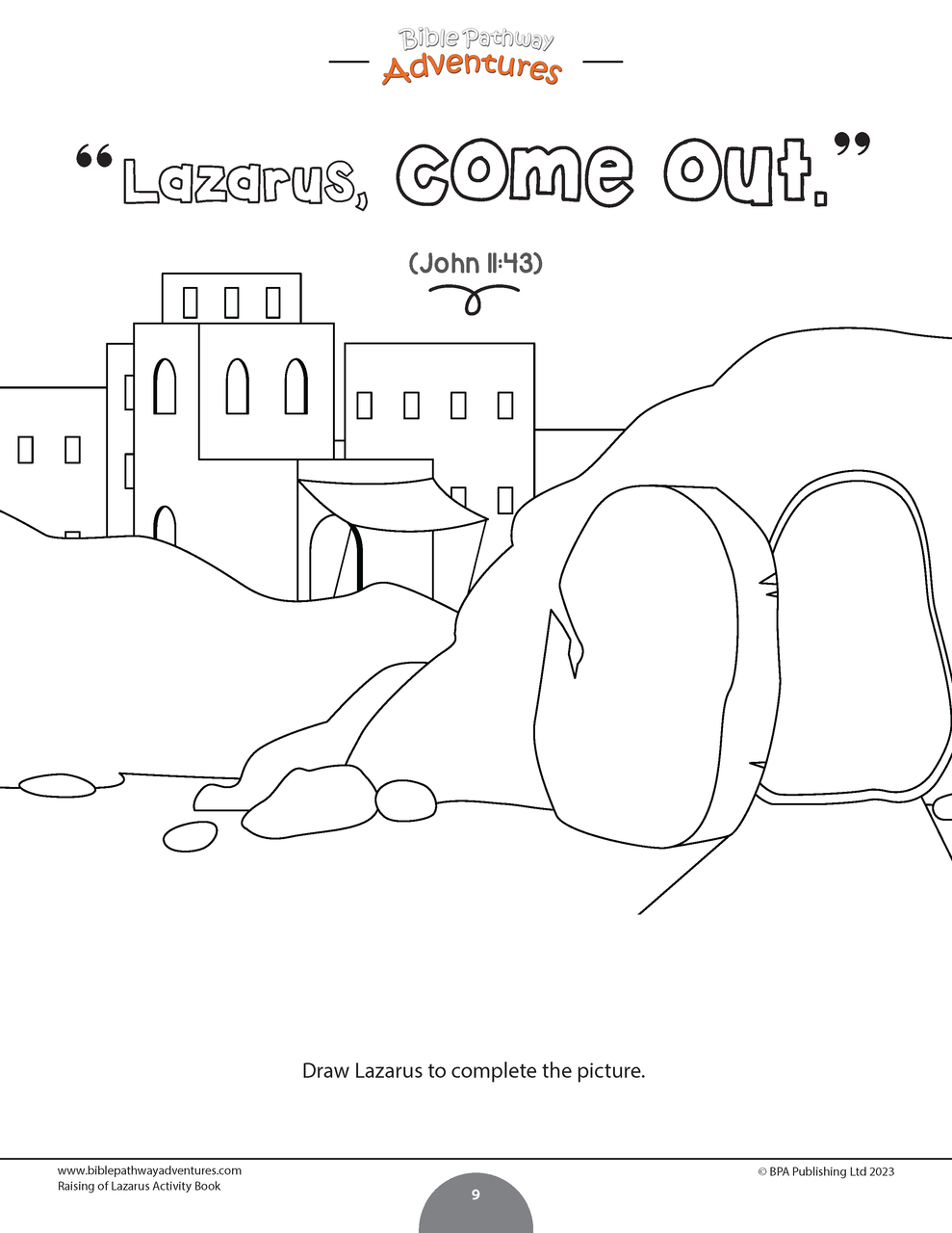 Miracles of the bible raising of lazarus workbook