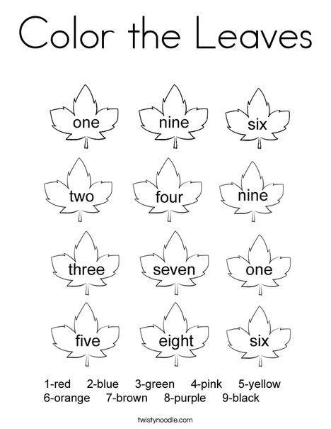Color the leaves coloring page