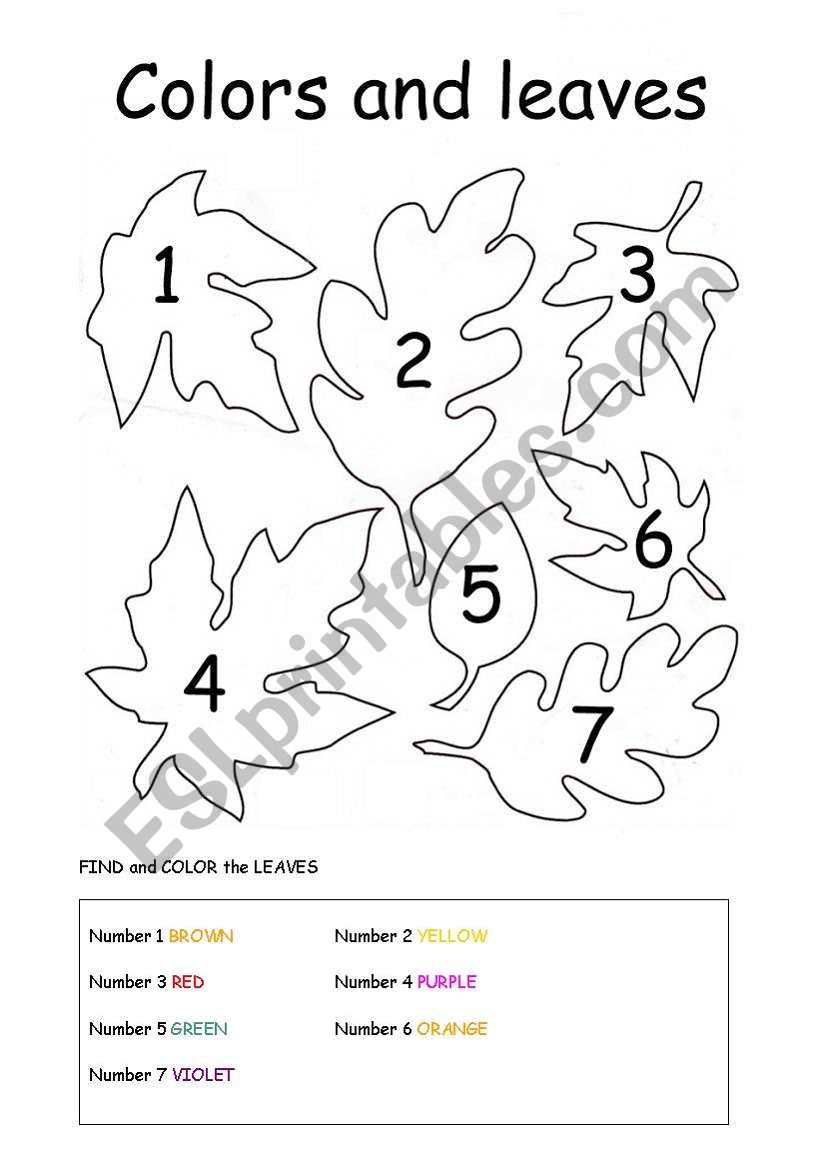 Find and color the leaves