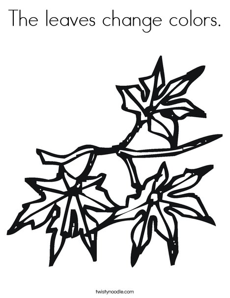 The leaves change colors coloring page