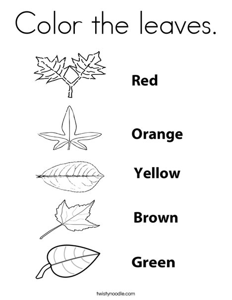 Color the leaves coloring page
