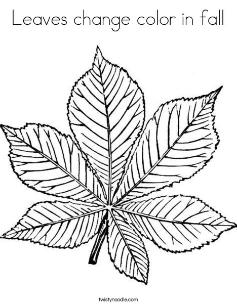 Leaves change color in fall coloring page