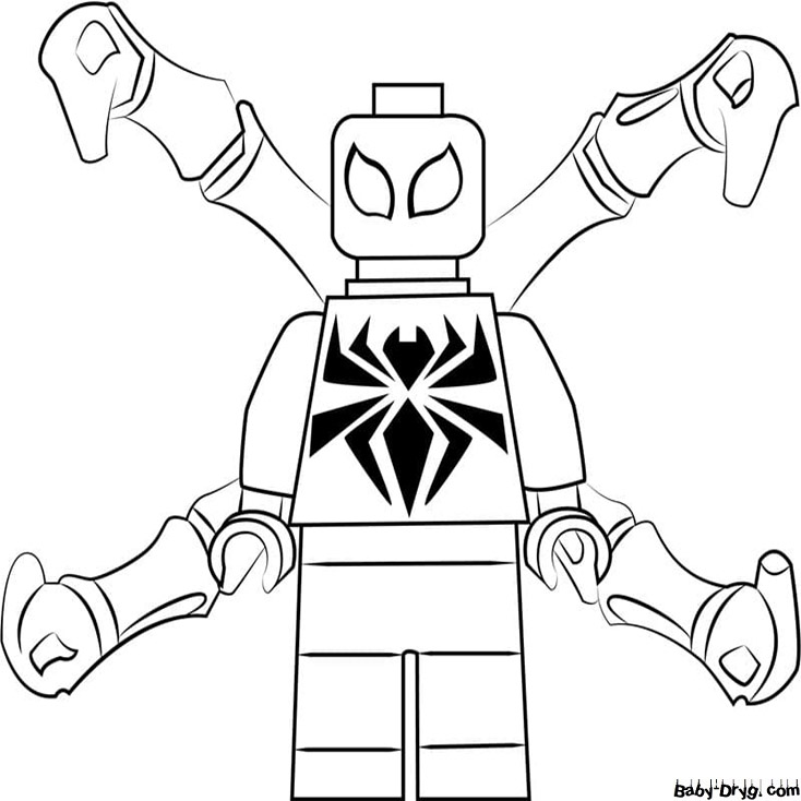 Coloring page lego iron spider