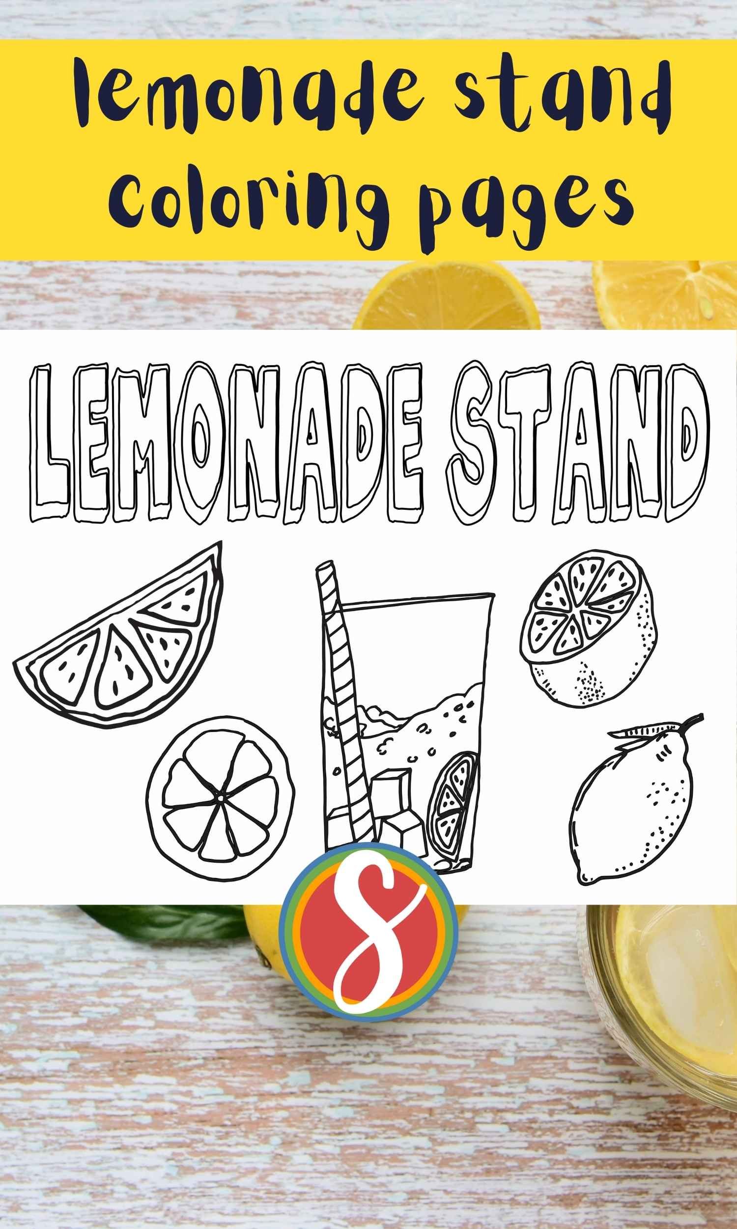 Free lemonade lemons coloring pages â stevie doodles