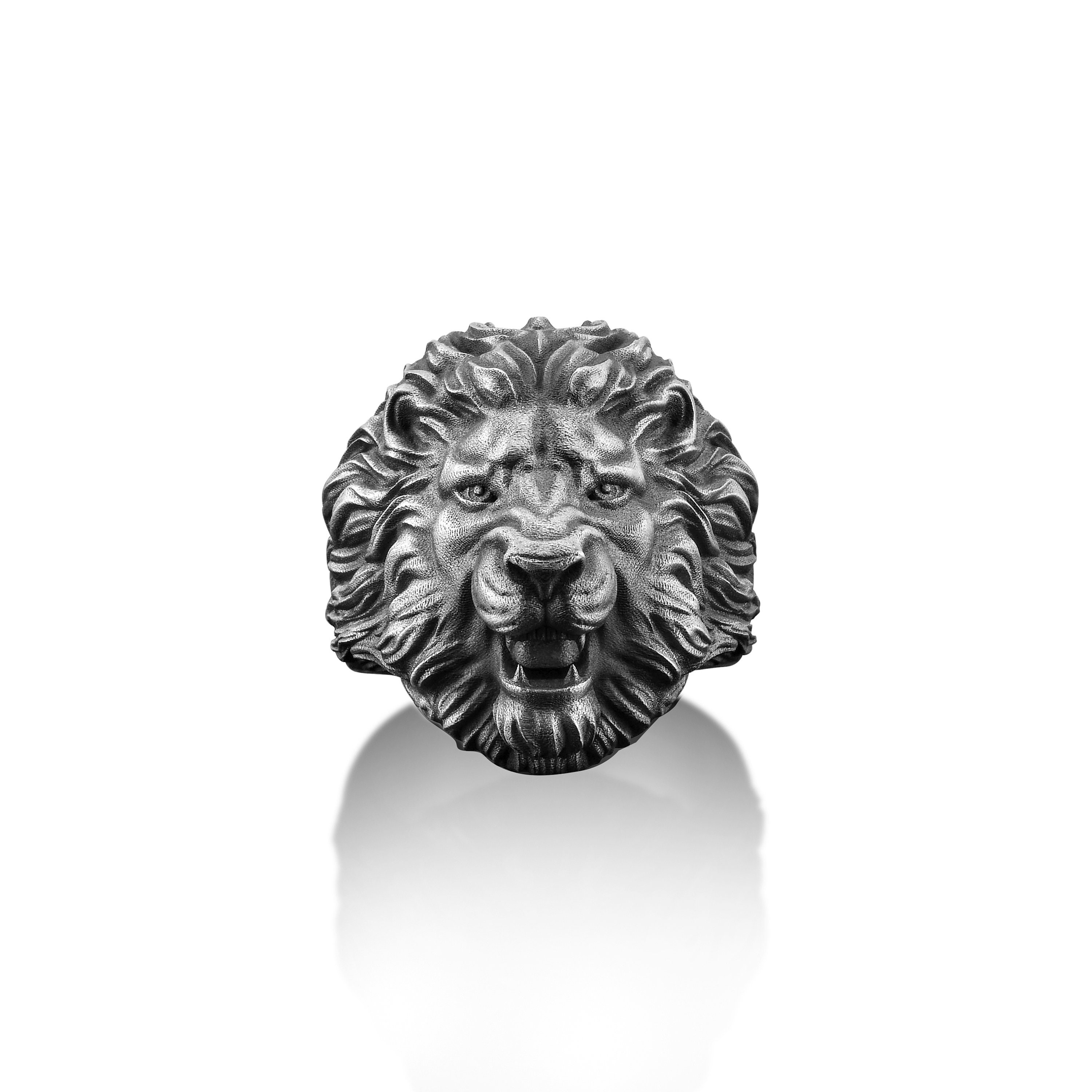 Men silver lion ring men lion head ring signet silver lion ring mens oxidized ring men african jewelry zodiac lion rings men gift ring