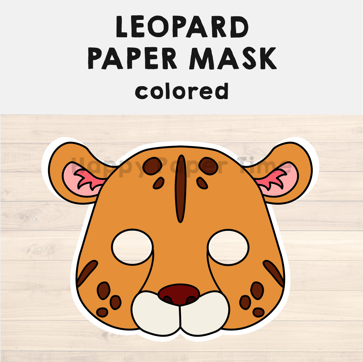 Leopard jaguar paper mask jungle printable animal craft activity made by teachers