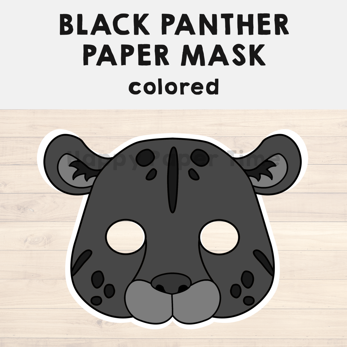 Black panther jaguar paper mask jungle printable wild animal craft activity kids made by teachers