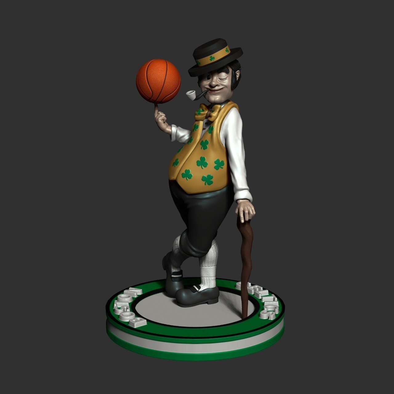 Boston celtics mascot lucky the leprechaun nba stl d print model in man