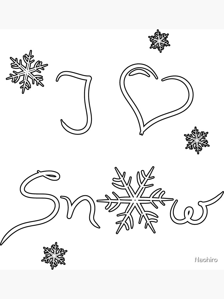 Tarjetas de felicitaciãn con la obra letras diciendo que me encanta la nieve nieve corazãn de naohiro