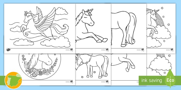 Dibujo de unicornio para colorear profor hizo