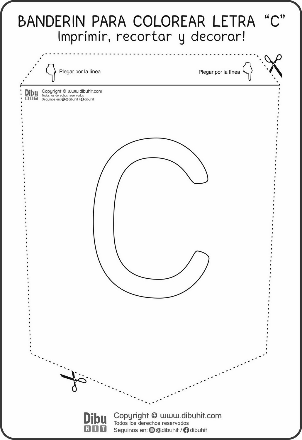 Banderãn para colorear letra c â