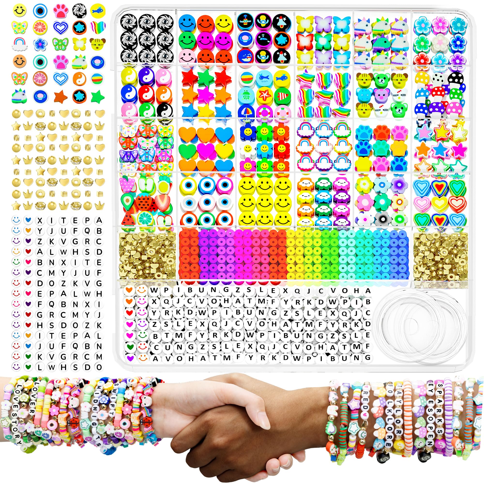 Artdot lindas cuentas de arcilla de frutas para hacer pulseras de joyerãa piezas estilos cuentas de arcilla de flores de polãmero kit de dijes con accesorios para manualidades para