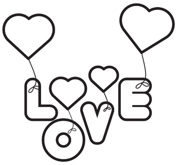 Dibujo de letras bonitas de amor para colorear