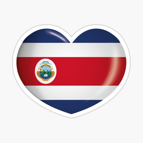 Icon representing costa rica heart button flag ideal for catalogs of institutional materials and geography sticker for sale by lucianocosmo