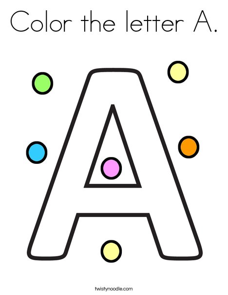 Color the letter a coloring page