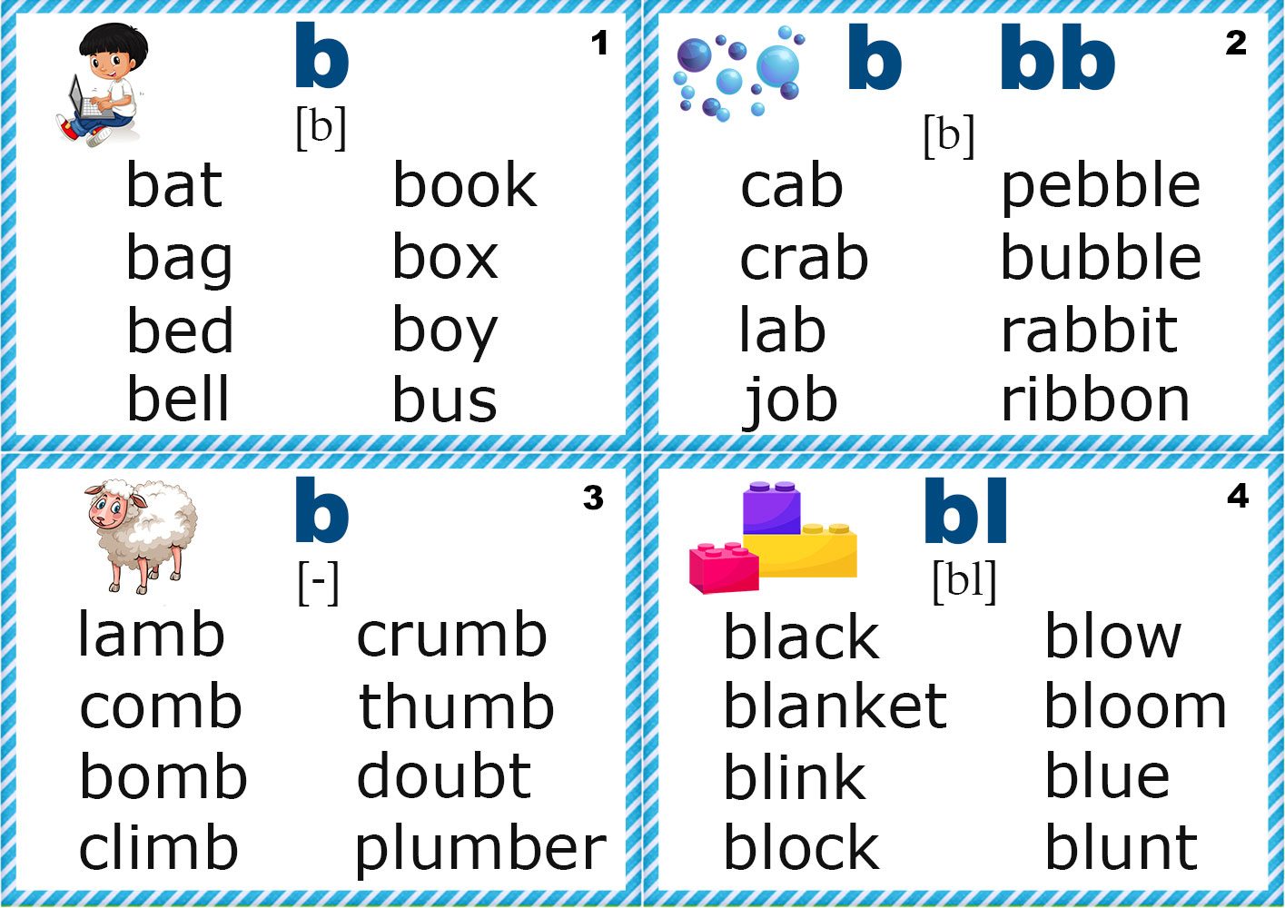 English for kids step by step letter b worksheets flash cards coloring pages