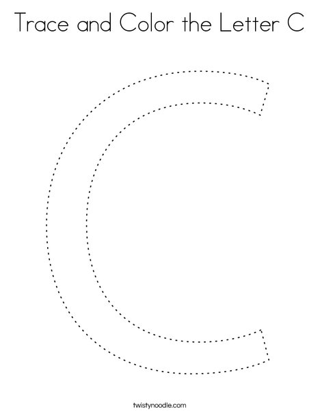 Trace and color the letter c coloring page